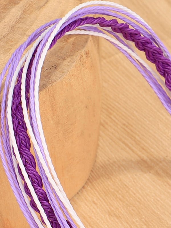 Purple Ribbon String Bracelet