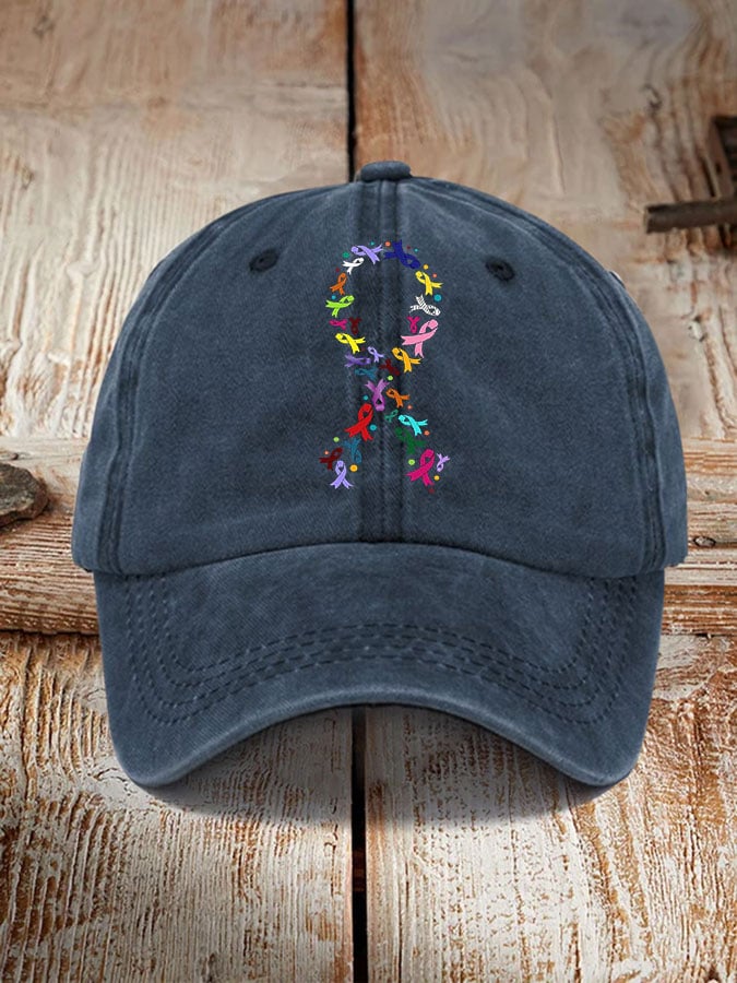 All Cancer Awareness Colorful Ribbon Hat