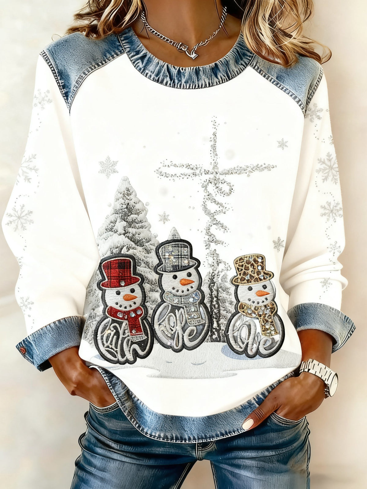 Women's Christmas Retro Print Casual Sweatshirt
