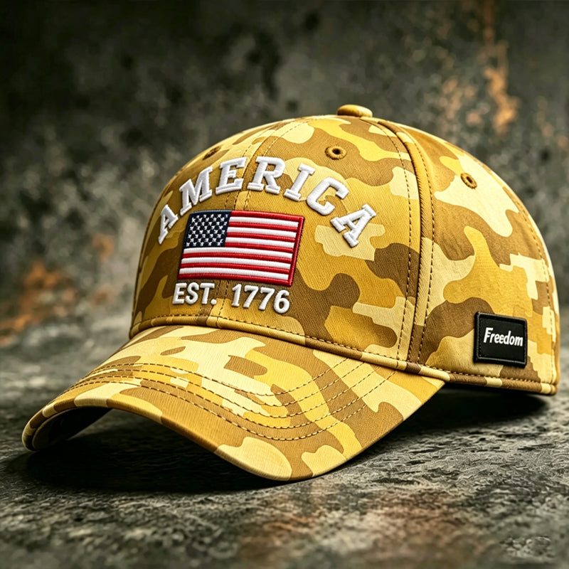 Retro Camouflage Art Print Casual Baseball Cap