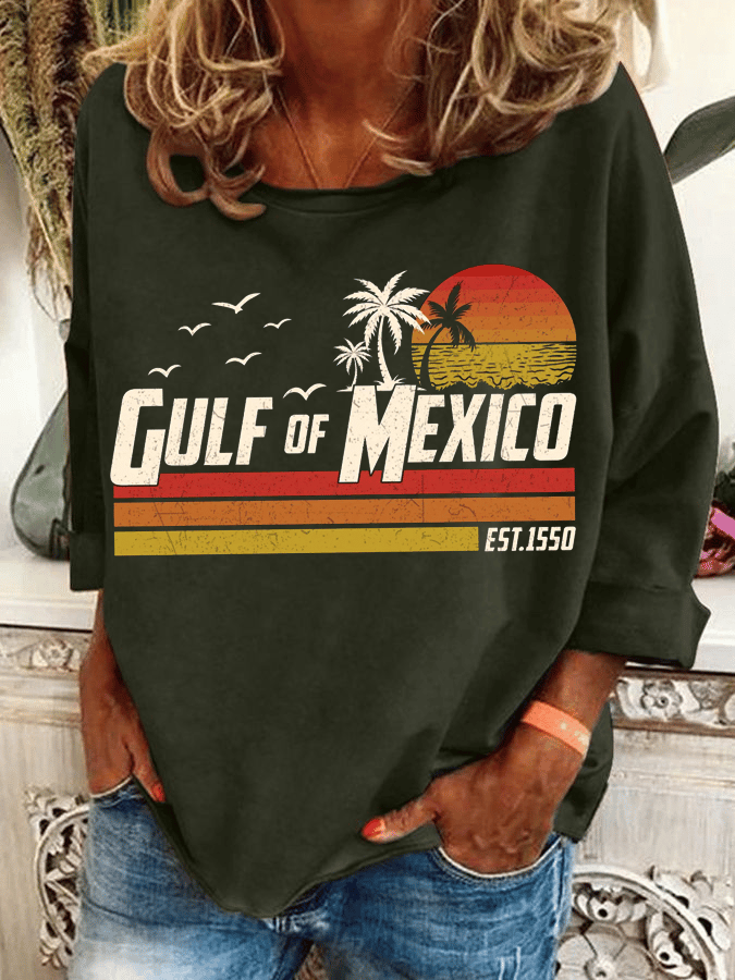 Women's Gulf of Mexico Print Casual Sweatshirt
