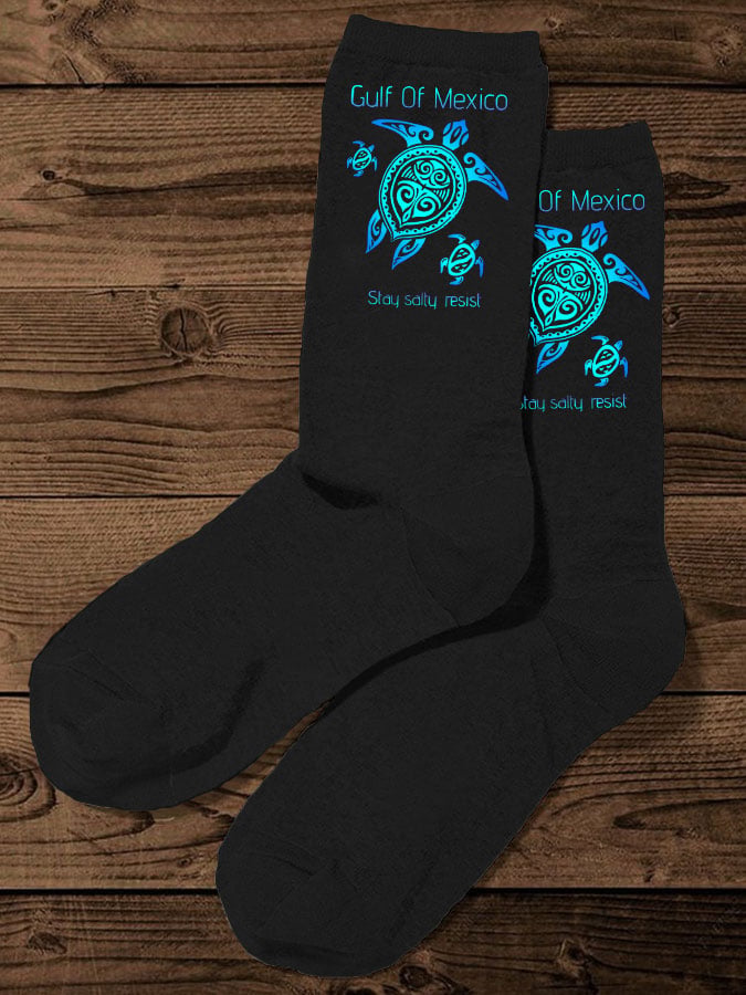 Unisex Gulf Of Mexico Knitted Casual Socks