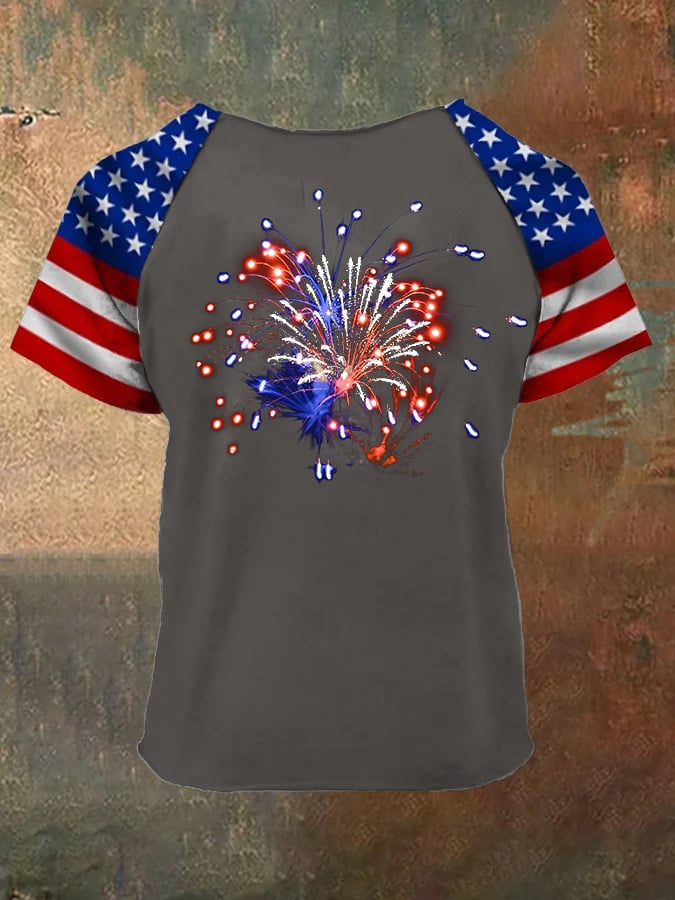Men's Flag Independence Day Printed T-Shirt