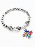 Autism Geometric Puzzle Set With Diamonds And Oil Twist Bracelet