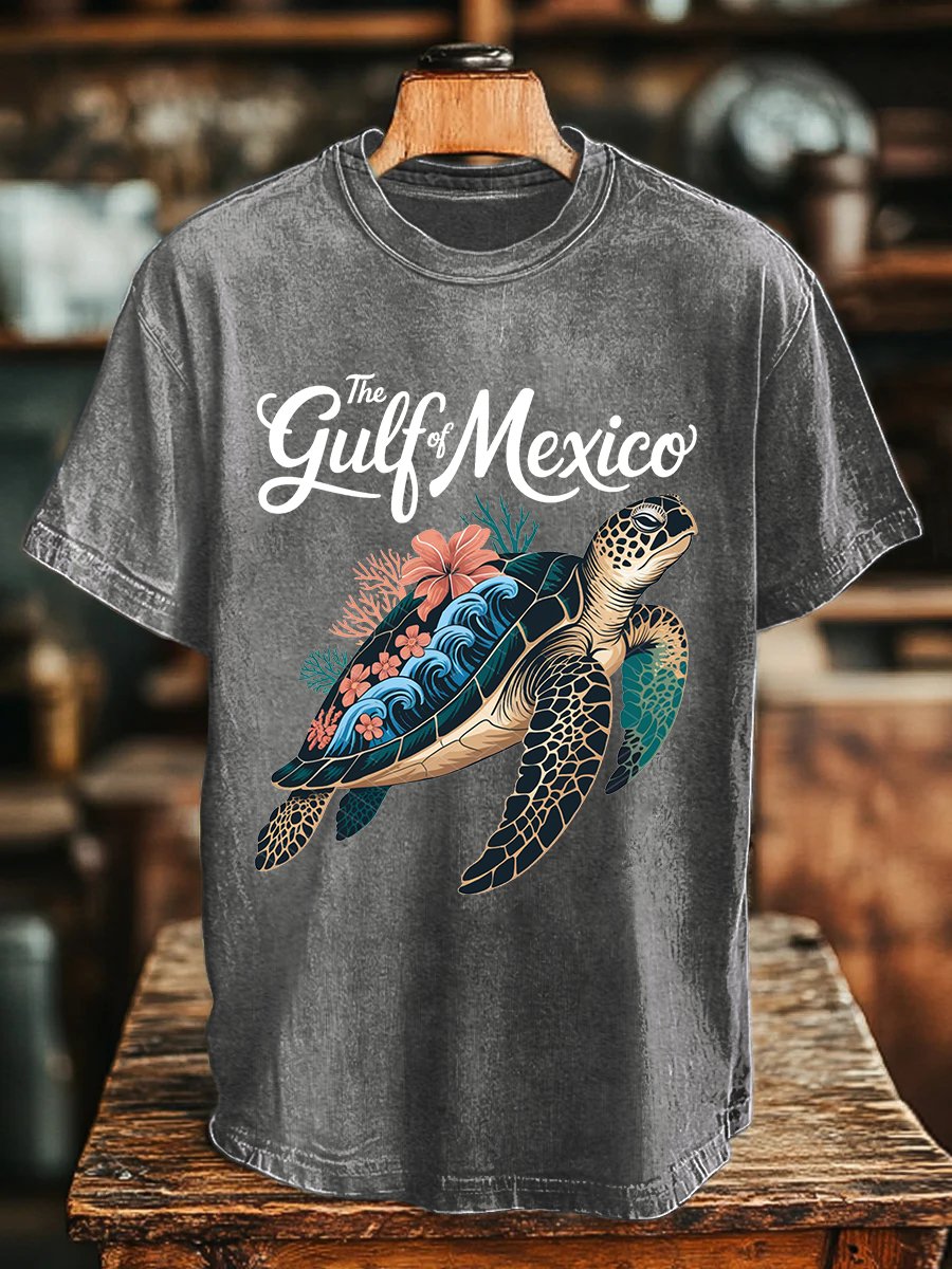 Men's Gulf Of Mexico Printed Round Neck T-Shirt