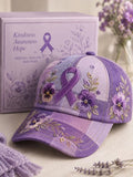 Alzheimer's Awareness Floral Print Baseball Cap