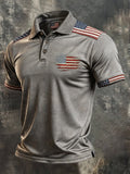 Men's Retro "Patriot" Color-Block Short-Sleeve Polo Shirt