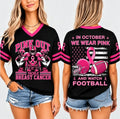 Pink Ribbon Breast Cancer Awareness Team Game Day Jersey -Hope & Strength Survivor Support Top