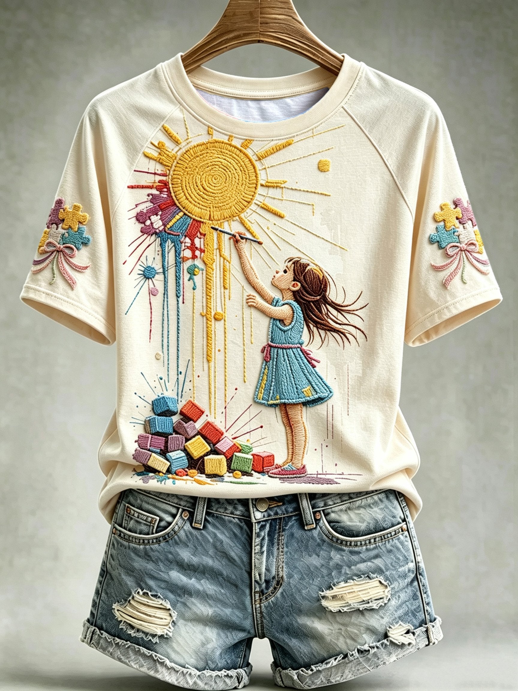 Women's Autism-Themed Casual Print Top