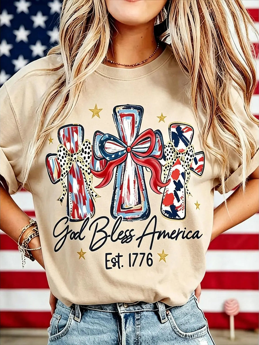 God Bless America Washed Cotton T-Shirt