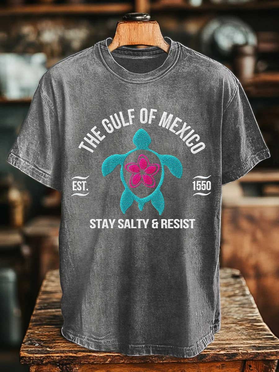 Men's Gulf Of Mexico Printed Round Neck T-Shirt