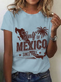 Women's Fashion Gulf of Mexico Printed Casual T-Shirt