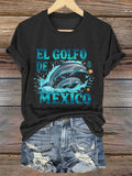 Women's "The Gulf of Mexico" Dolphin Print T-Shirt