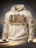 Men's Retro American 250th Anniversary Print Hooded Sweatshirt
