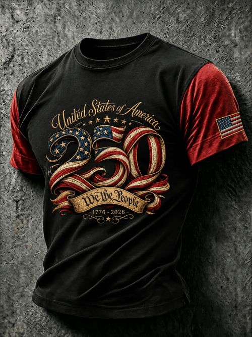 Men'S 250Th Anniversary Printed T-Shirt From The United States
