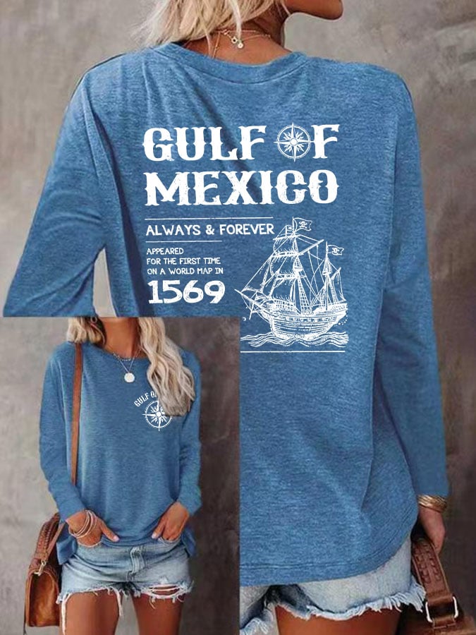 Women's Gulf Of Mexico Print Casual T-Shirt