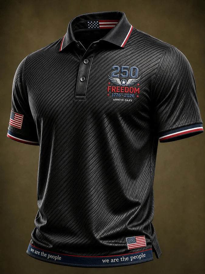 Men's USA 1776-2026 Printed Polo Shirt