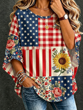 Women'S Casual American 250Th Anniversary Celebration Printed T-Shirt