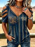 Women's Western Independence Day Eagle 1776-2026 Printed T-shirt