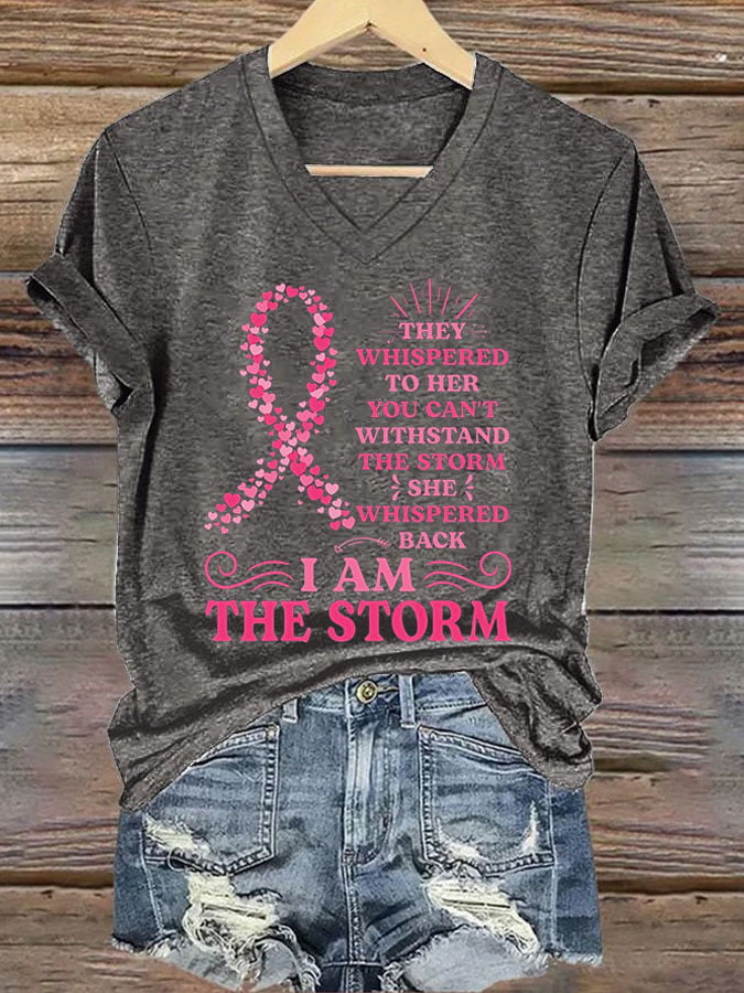 Women'S Breast Cancer Printed T-Shirt