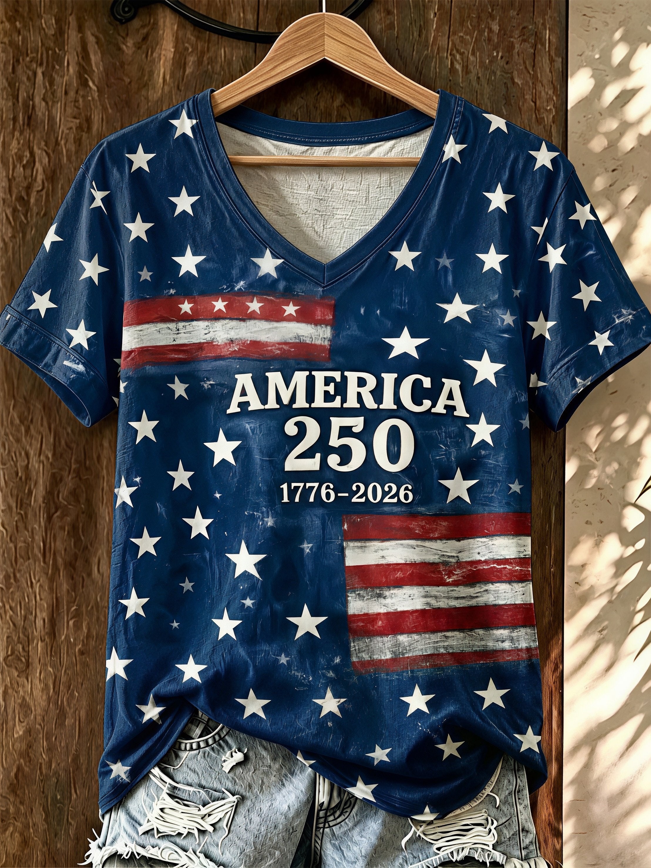 Women's USA 250th Anniversary Printed T-shirt