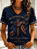 Women's Cross Faith Print T-Shirt