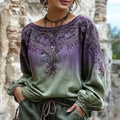 Women's Retro Floral Embroidery Casual Cotton Linen T-shirt