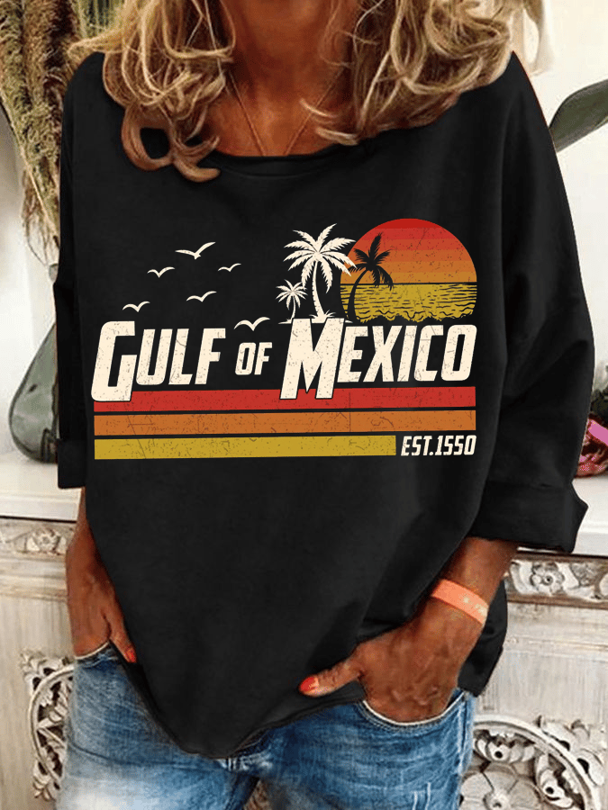 Women's Gulf of Mexico Print Casual Sweatshirt