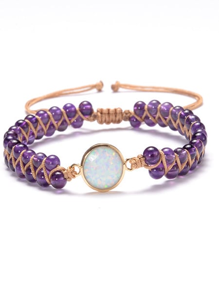 Braided Agate Purple Bracelet