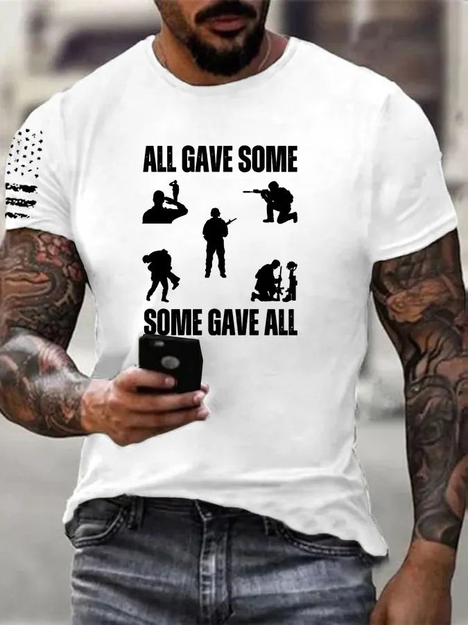 All Gave Some Some Gave All Pattern 100% Cotton T-Shirt