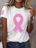 Women's Pink Ribbon Breast Cancer Awareness Warrior Tee