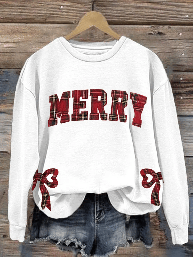 Women's Merry Christmas Printed Sweatshirt