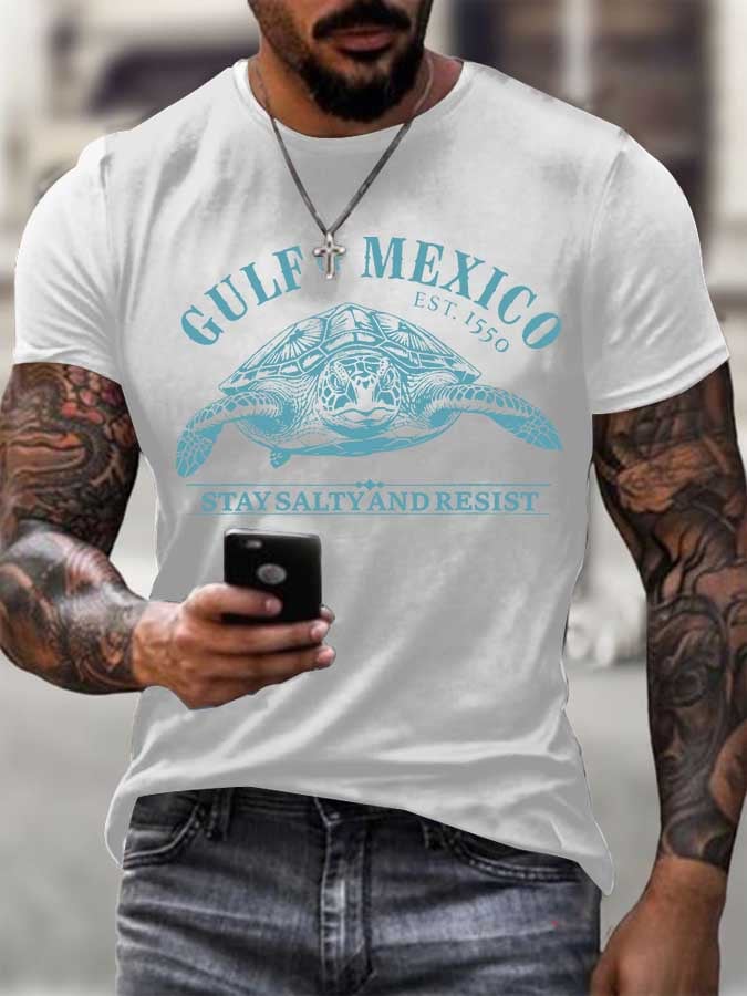 Men's Gulf Of Mexico Printed Round Neck T-Shirt