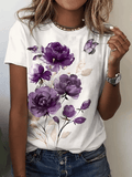 Women's Purple Floral Alzheimer's Awareness Tee