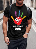 Men's Autism Dad Autism Awareness Print T-Shirt