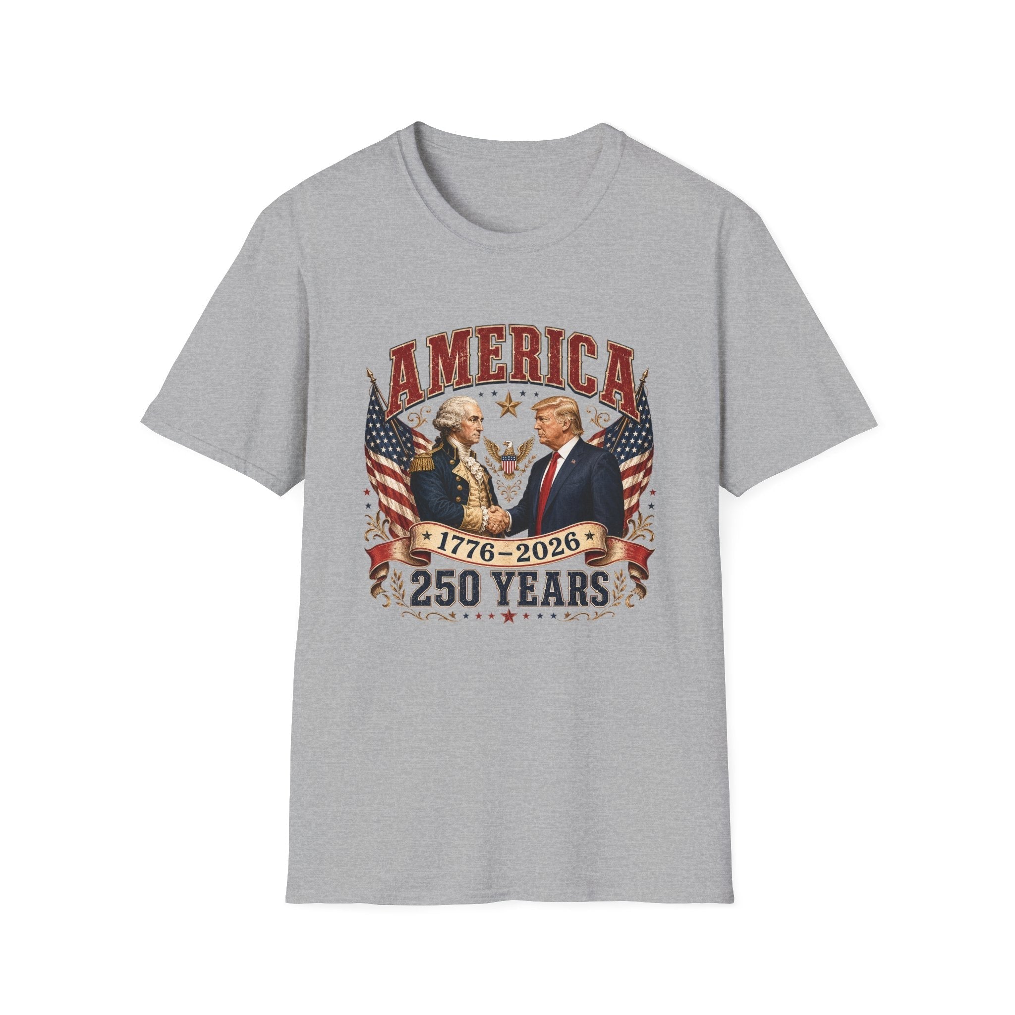 America 1776–2026: 250 Years Strong T-Shirt | Washington–Trump Edition