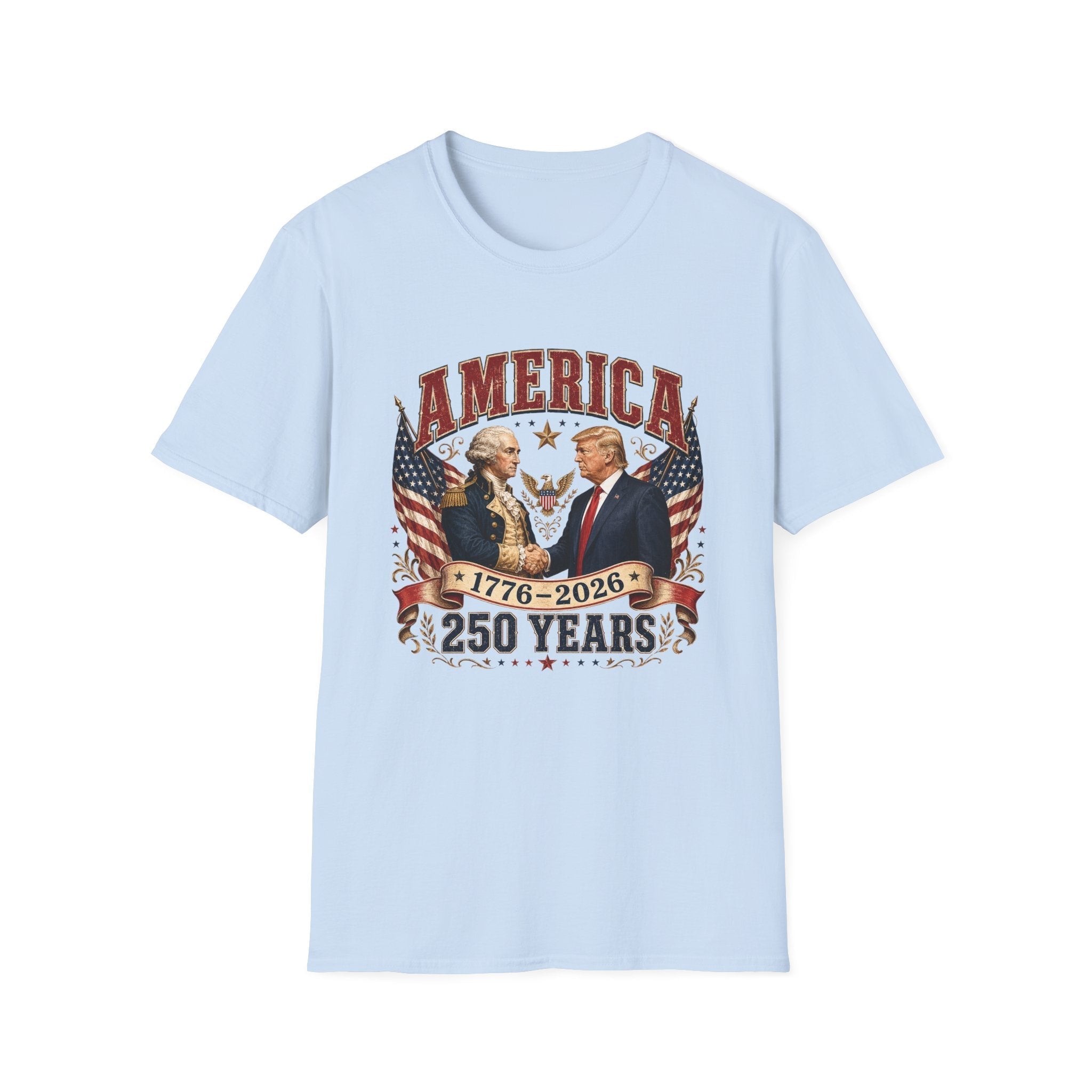 America 1776–2026: 250 Years Strong T-Shirt | Washington–Trump Edition