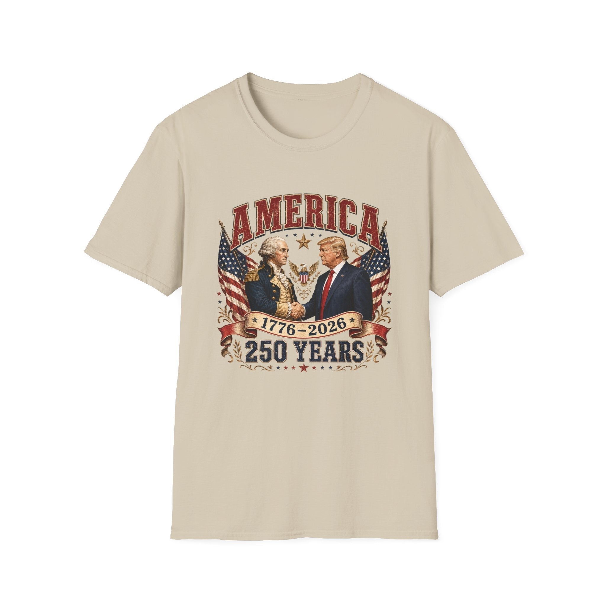 America 1776–2026: 250 Years Strong T-Shirt | Washington–Trump Edition