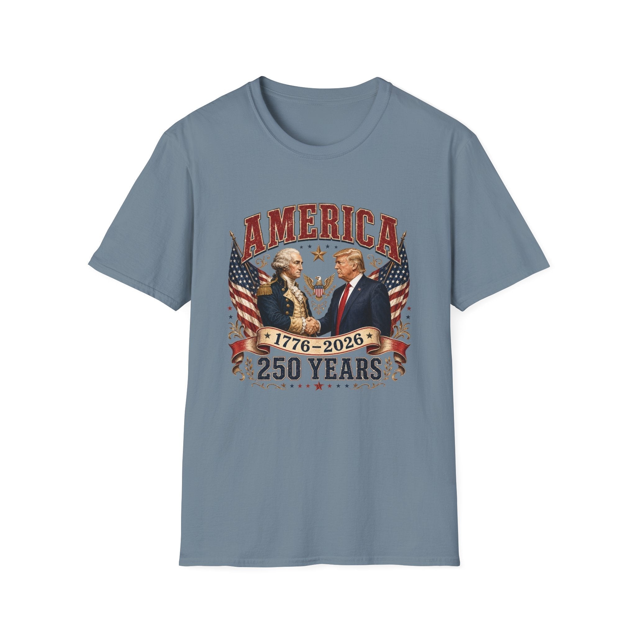 America 1776–2026: 250 Years Strong T-Shirt | Washington–Trump Edition