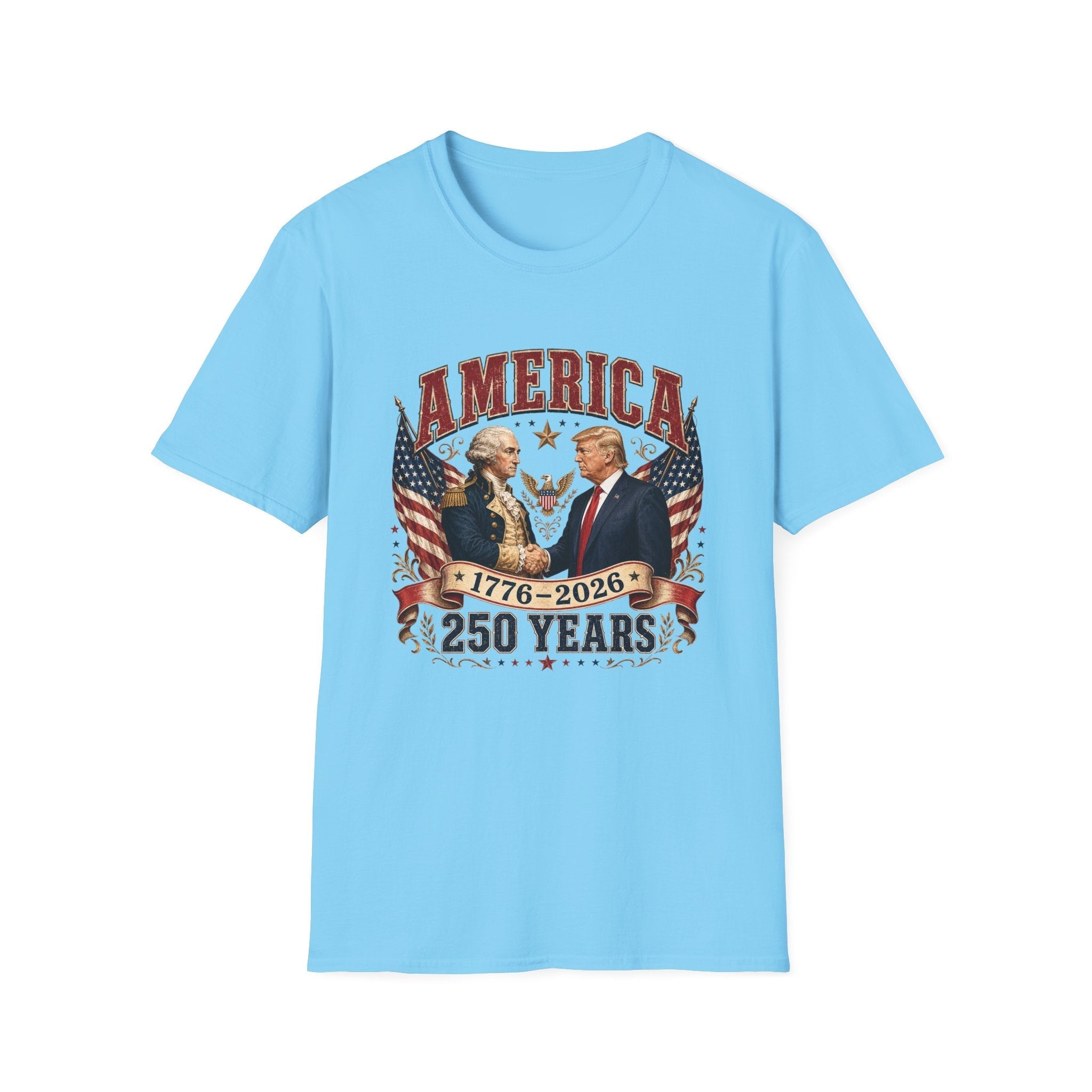America 1776–2026: 250 Years Strong T-Shirt | Washington–Trump Edition