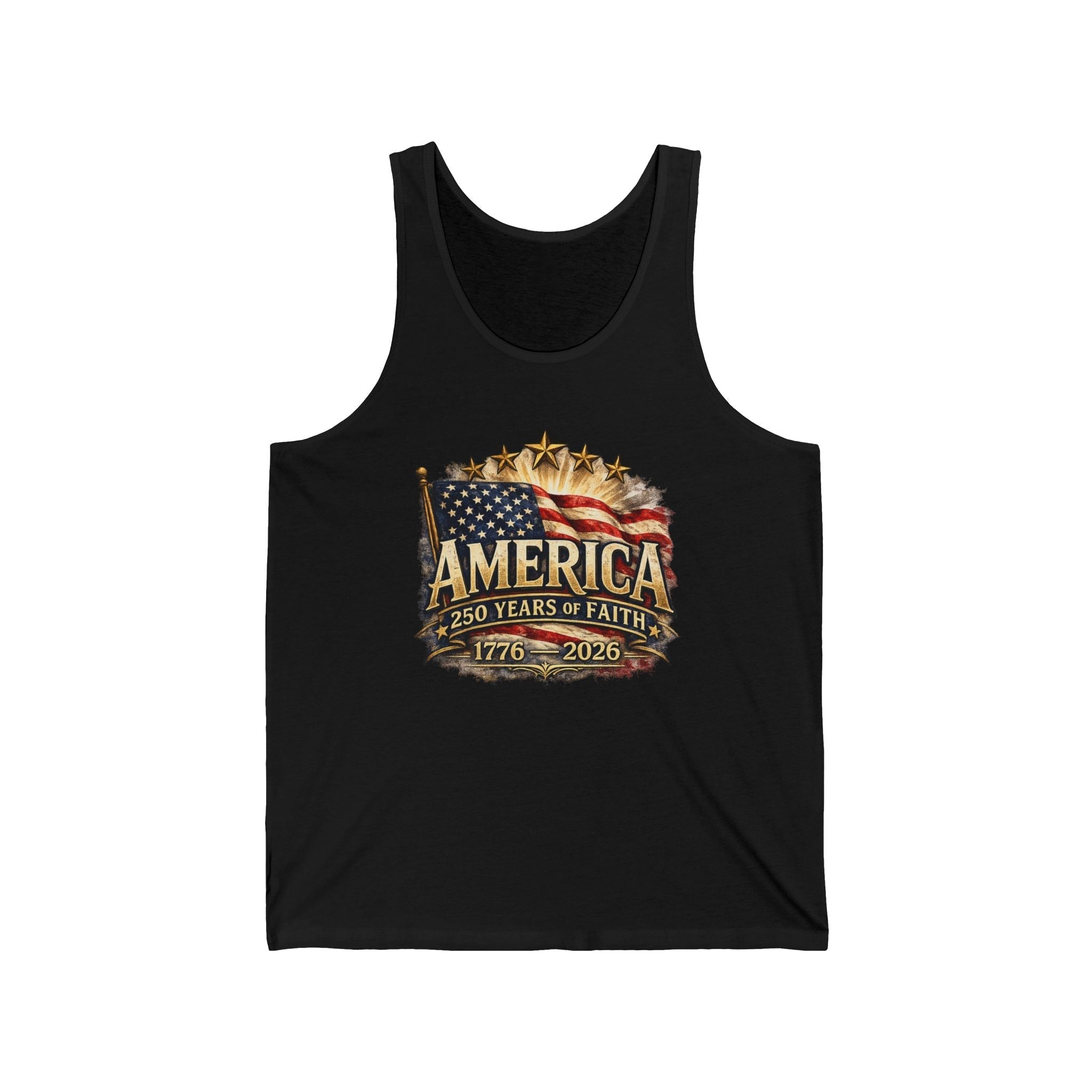 America 250 Years of Faith Patriotic Tank Top – 1776–2026 Edition