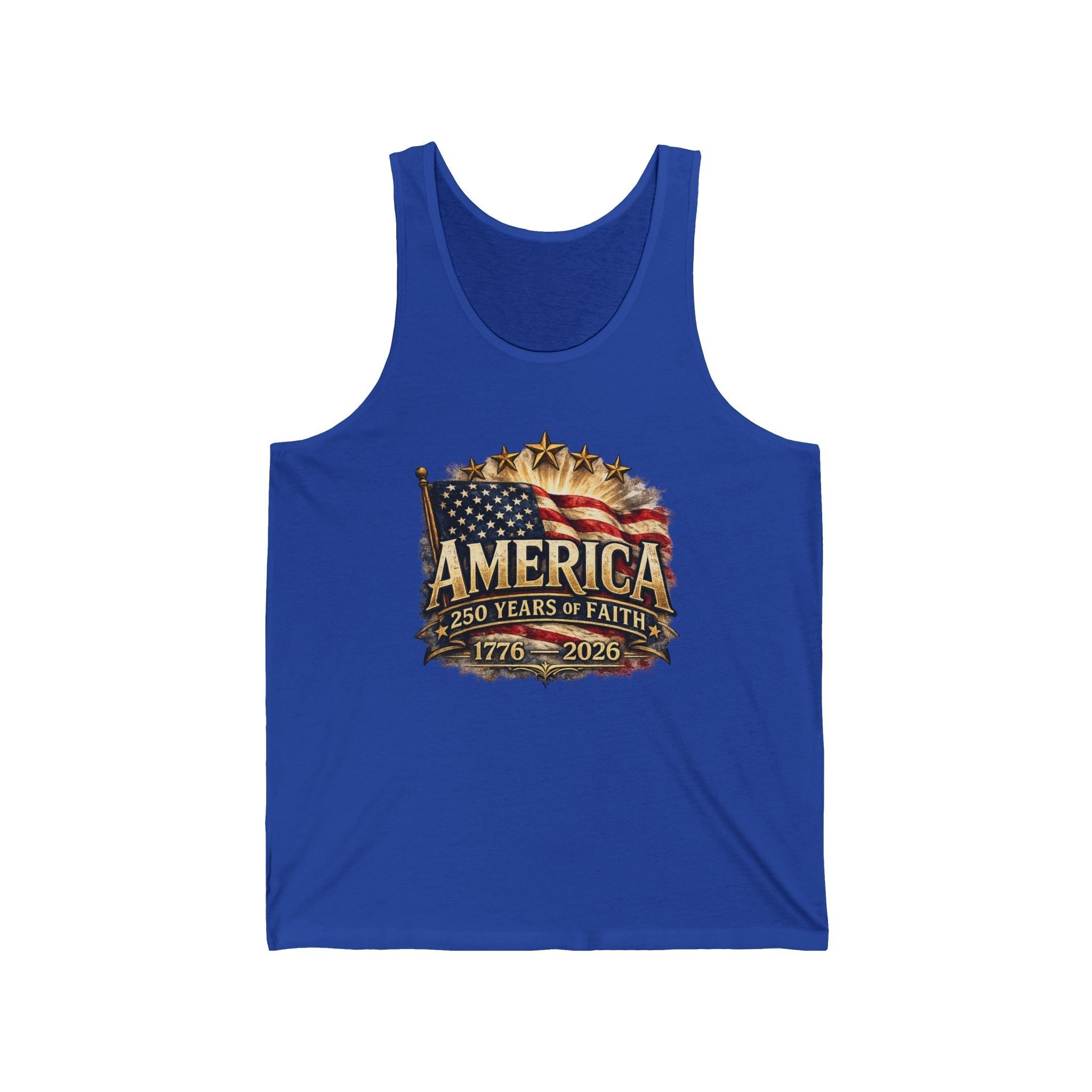 America 250 Years of Faith Patriotic Tank Top – 1776–2026 Edition