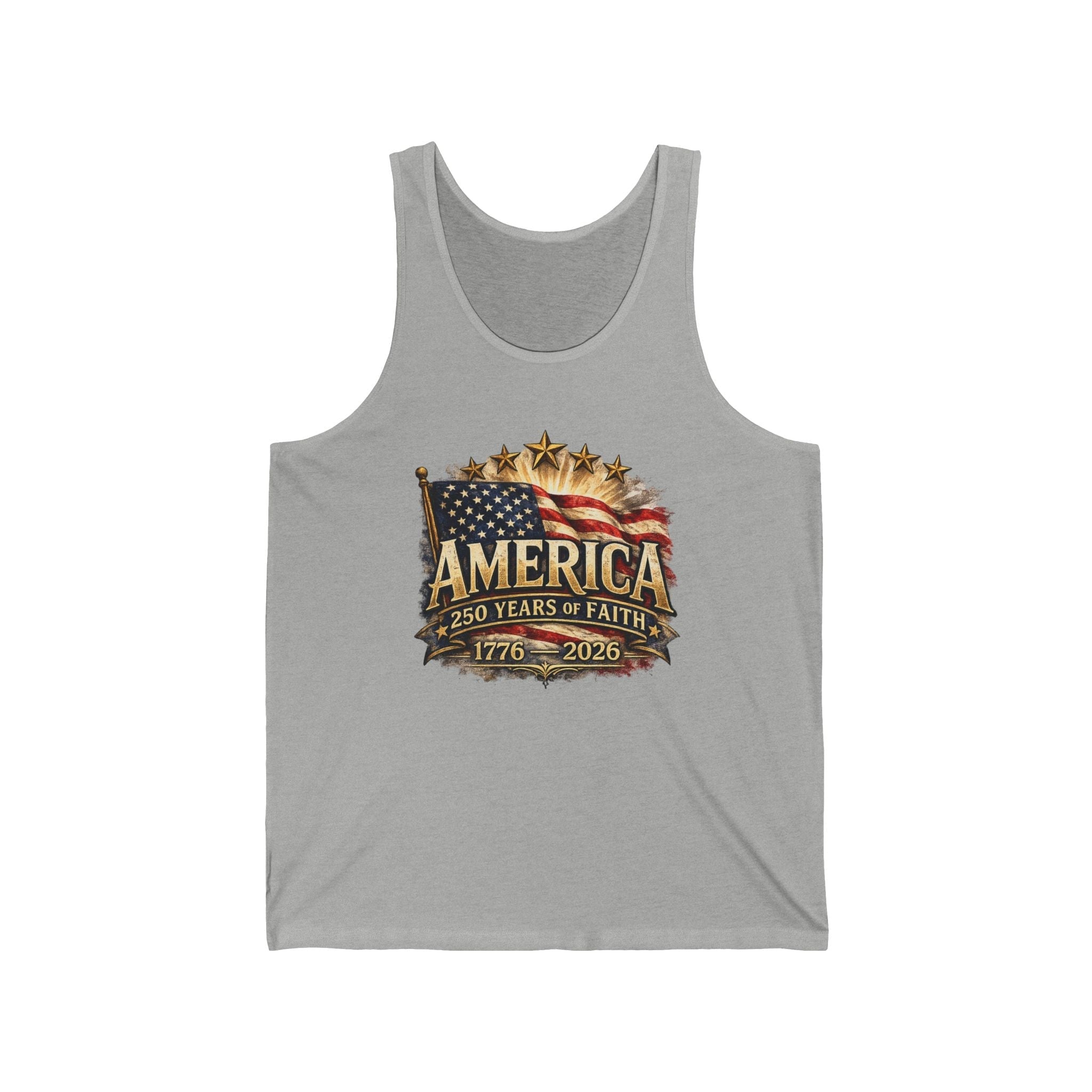 America 250 Years of Faith Patriotic Tank Top – 1776–2026 Edition