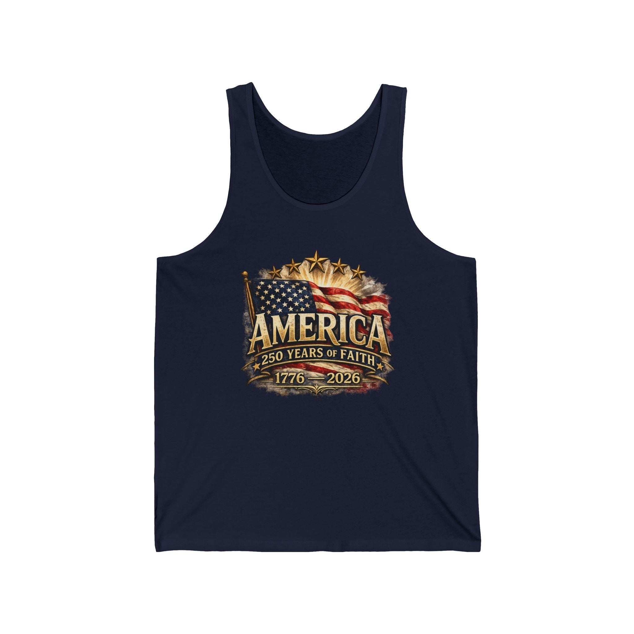 America 250 Years of Faith Patriotic Tank Top – 1776–2026 Edition