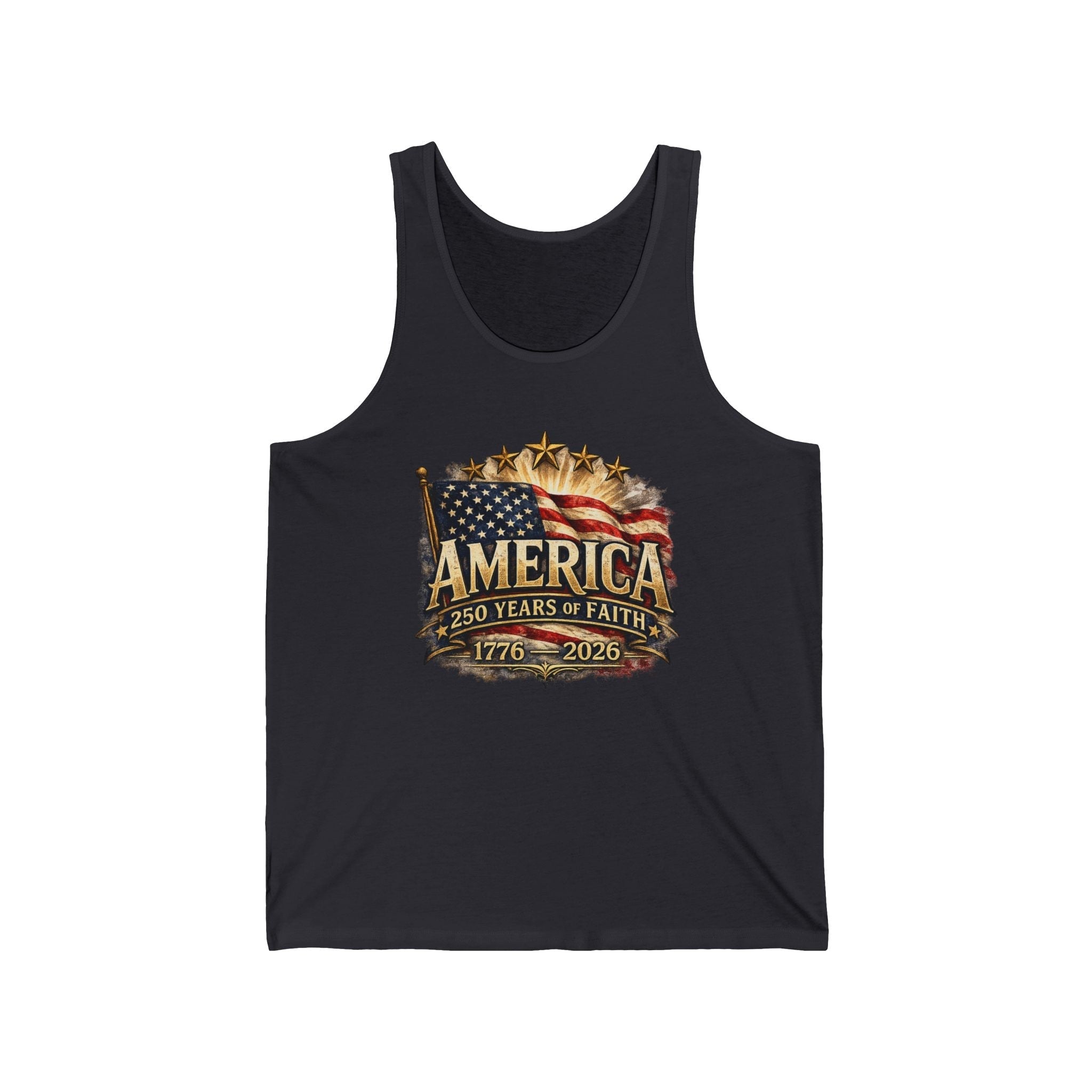 America 250 Years of Faith Patriotic Tank Top – 1776–2026 Edition