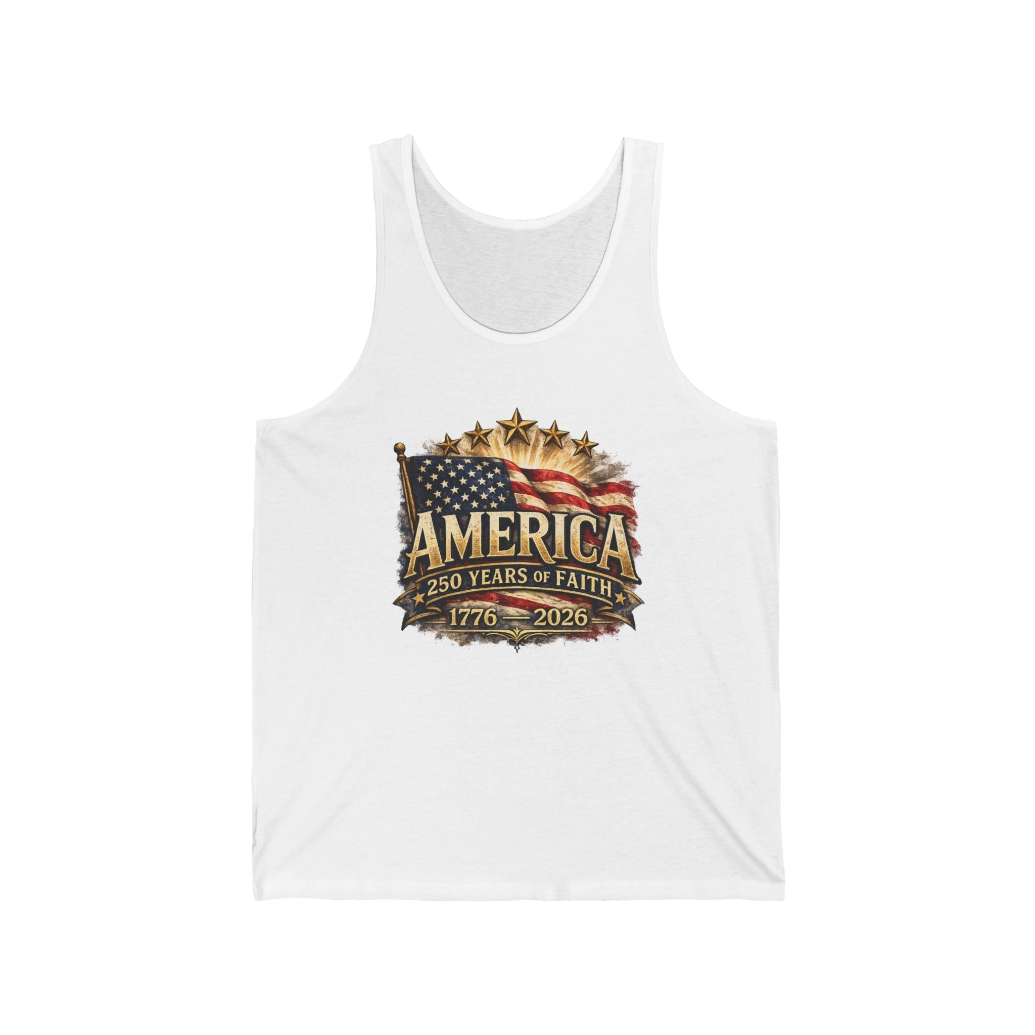 America 250 Years of Faith Patriotic Tank Top – 1776–2026 Edition