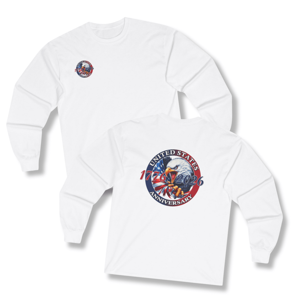 America 250th Anniversary Patriotic Long Sleeve T-Shirt – 1776–2026 Edition