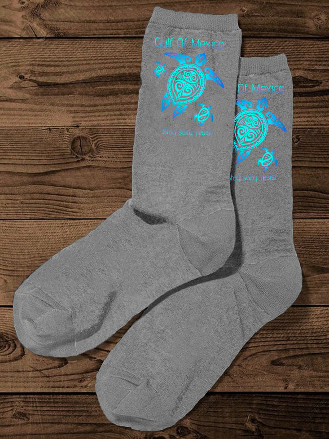 Unisex Gulf Of Mexico Knitted Casual Socks