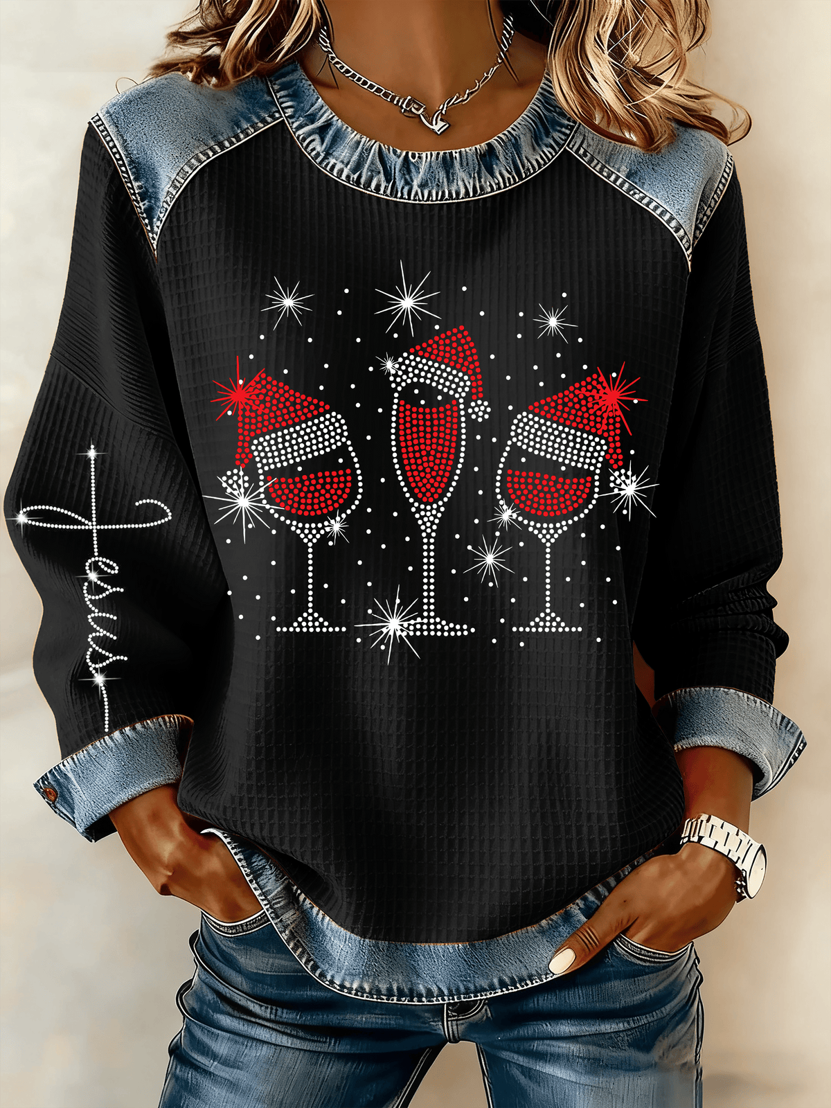 Women's Christmas Faith Print Sweatshirt