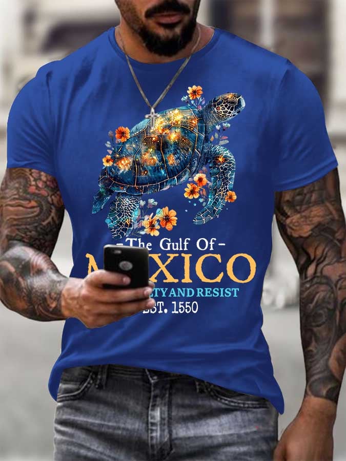 Men's Gulf Of Mexico Printed Round Neck T-Shirt